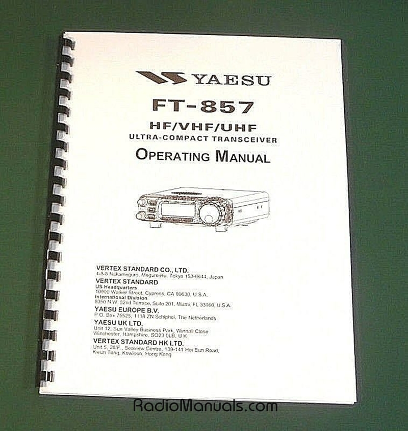 Yaesu FT-857 Operating Manual - Click Image to Close